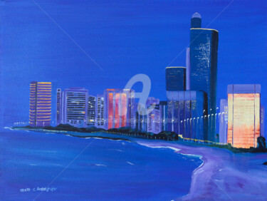 Abu Dhabi Peinture intitulée "Abu Dhabi" par Luethi Alias Abdelghafar, Œuvre d'art originale, Huile Monté sur Châssis en bois