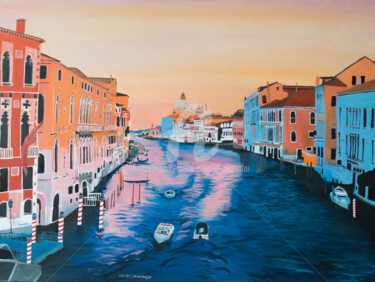 Venedig - Canale Grande Schilderij getiteld "Venedig - Canale Gr…" door Luethi Alias Abdelghafar, Origineel Kunstwerk, Olie Gemonteerd op Frame voor…