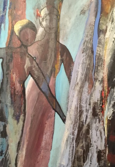 Peinture intitulée "Femmes à la source" par Pascale Dormoy-Vignals, Œuvre d'art originale, Acrylique