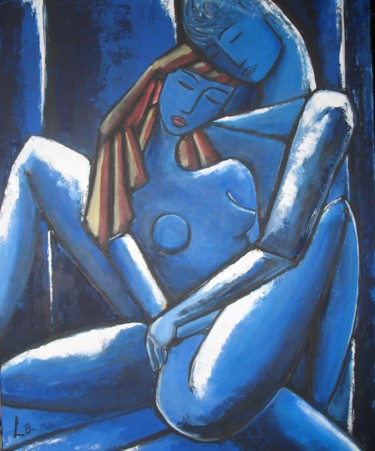 Peinture intitulée "Un soir aux chandel…" par Lô, Œuvre d'art originale, Acrylique