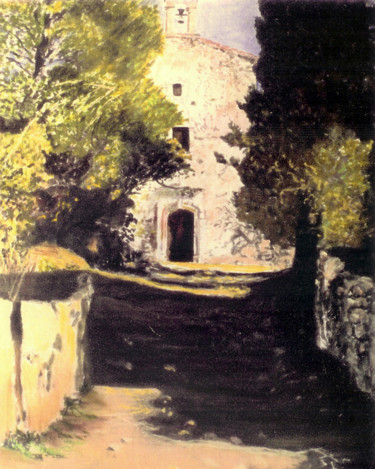 Peinture intitulée "Chapelle d'Aubais" par Pascale Dormoy-Vignals, Œuvre d'art originale, Aquarelle