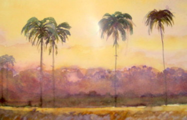 Peinture intitulée "Afrique 2" par Pascale Dormoy-Vignals, Œuvre d'art originale, Aquarelle