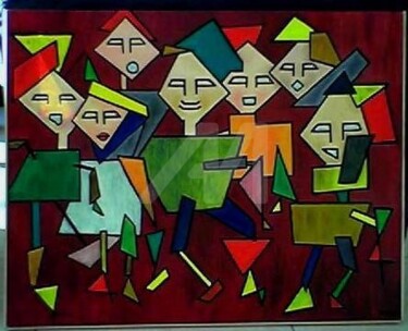 Peinture intitulée "Réunion" par Madorssane, Œuvre d'art originale, Huile