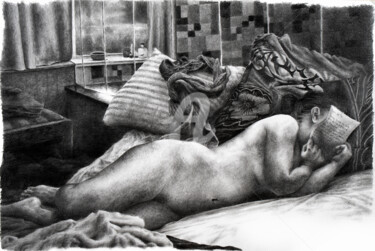 Moodrian Room - La chambre Mondrian Dessin intitulée "Moodrian Room - La…" par Peter Soyman, Œuvre d'art originale, Graphite