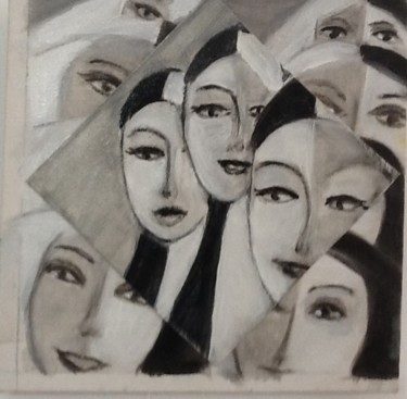 Malerei mit dem Titel "Positivoxnegativo" von Nilda Raw, Original-Kunstwerk, Andere