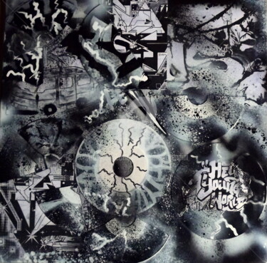 绘画 标题为“lightnings.jpg” 由Jacqueline Morandini, 原创艺术品, 丙烯 安装在木质担架架上