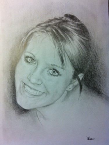 Dessin intitulée "Portrait graphite" par Michèle Rais, Œuvre d'art originale, Graphite