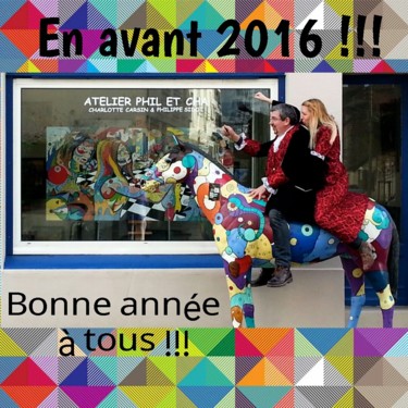 Fotografía titulada "Tous nos voeux 2016" por Philippe Sidot Et Charlotte Carsin, Obra de arte original