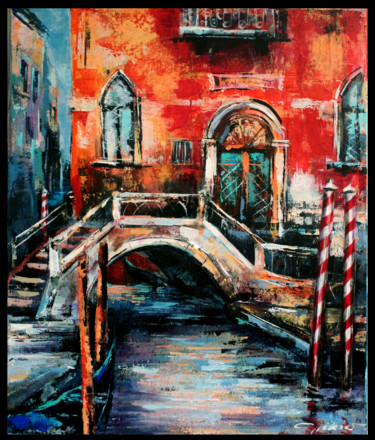 Peinture intitulée "un-petit-pont.jpg" par Gleisner, Œuvre d'art originale, Acrylique