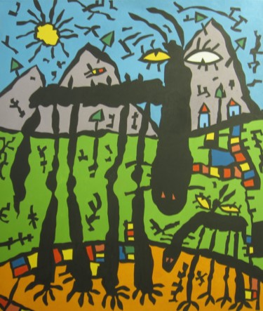 Peinture intitulée "The nativity" par Robert Gaillot, Œuvre d'art originale