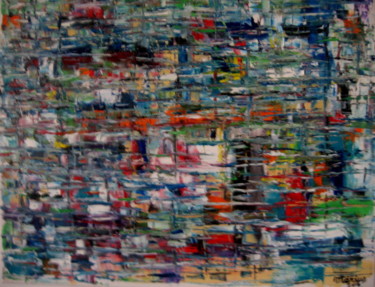 Painting titled "REFLETS" by Marius, Original Artwork, Oil