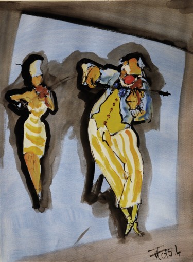 Drawing titled "etude gouachée(15-3…" by Thierry Faure, Original Artwork, Ink
