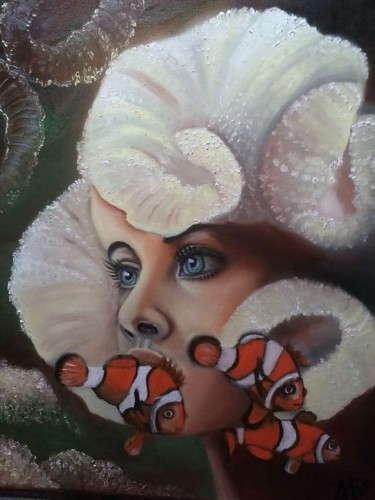 Peinture intitulée "Le silence des pois…" par Alix, Œuvre d'art originale, Huile