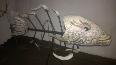 Sculpture intitulée "le poisson" par Pascale Chapelain, Œuvre d'art originale