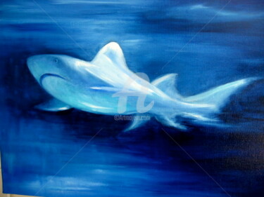 requin Peinture intitulée "requin" par Daniel Bahuaud, Œuvre d'art originale, Huile