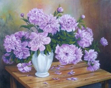 Dreaming in Purple Painting titled "Dreaming in Purple" by Nina Mitkova, Original Artwork, Oil