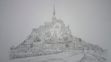 Dessin intitulée "Mont St Michel" par Dessinludo, Œuvre d'art originale, Graphite