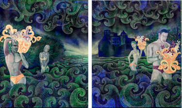 Pittura intitolato "offers in Ischia" da Mardiyantoro Setyo, Opera d'arte originale, Acrilico