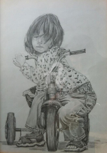 Dessin intitulée "Petite Fille" par Dessinludo, Œuvre d'art originale, Graphite