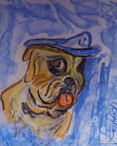 Dessin intitulée "marin-autoportrait.…" par Guyrichd, Œuvre d'art originale, Pastel