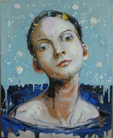 Peinture intitulée "tête" par Catherine Cornec, Œuvre d'art originale, Huile