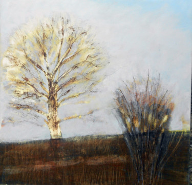 Painting titled "winter lioght throu…" by June Stapleton, Original Artwork, Acrylic