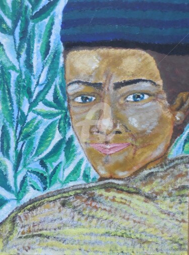 Peinture intitulée "Homme au Couvre-chef" par Clémence C., Œuvre d'art originale, Gouache