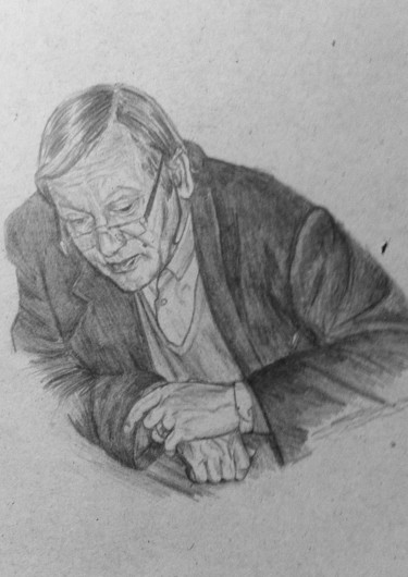 Dessin intitulée "Papa" par Michèle Rais, Œuvre d'art originale, Graphite