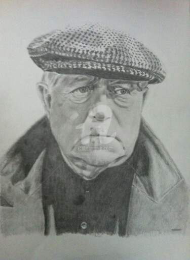 Dessin intitulée "Jean Gabin" par Dessinludo, Œuvre d'art originale, Graphite