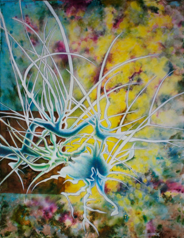 Souche Bleue Painting titled "Souche Bleue" by Jean-Luc Lacroix (JL LACROIX), Original Artwork, Acrylic
