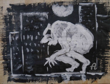 Disegno intitolato "Rentrer bourré/ Com…" da Hang Ribeir, Opera d'arte originale, Inchiostro