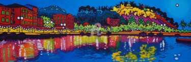 Painting titled "Cassis, le port et…" by Gwendoline Pieters, Original Artwork, Oil