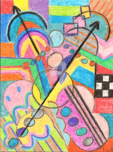 Dessin intitulée "Renaissance" par Pinkivioletblue, Œuvre d'art originale, Cire