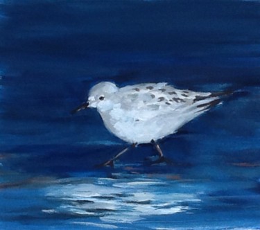 Peinture intitulée "Bécasseau" par Claudine Pochat, Œuvre d'art originale, Gouache