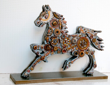 Scultura intitolato "Equilibrio instabile" da Angelo Mazzoleni, Opera d'arte originale, Resina