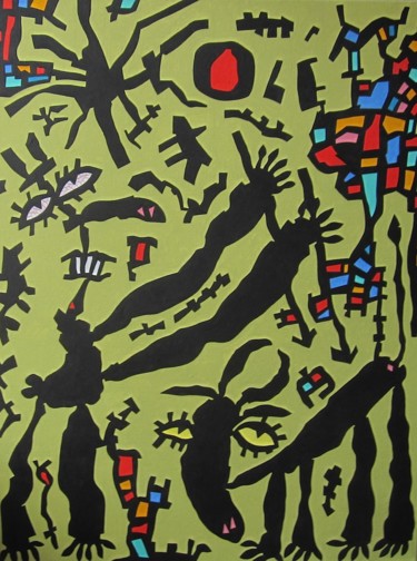 Peinture intitulée "La corrida" par Robert Gaillot, Œuvre d'art originale