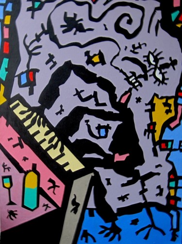 Peinture intitulée "Le pianiste" par Robert Gaillot, Œuvre d'art originale