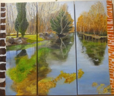 Peinture intitulée "la source de la Veu…" par Nadine Bichon, Œuvre d'art originale