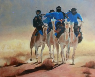 Traversée du désert Peinture intitulée "Traversée du désert" par Chantal Henry Lener, Œuvre d'art originale, Acrylique