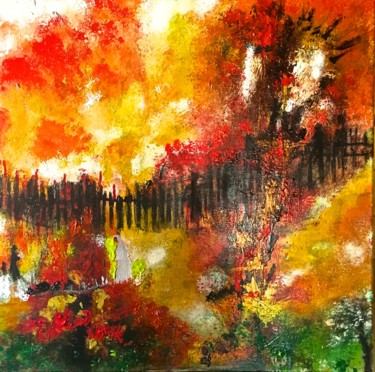 Malerei mit dem Titel "Pas de frontières" von Marie Claude Lambert, Original-Kunstwerk, Acryl