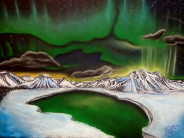 Dessin intitulée "aurores boréales" par Virginie Etignard, Œuvre d'art originale, Pastel