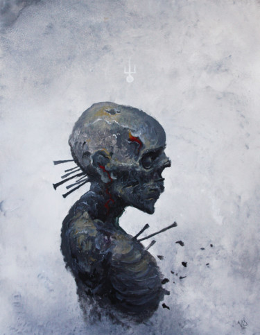 Ash Mummy Painting titled "Ash Mummy" by Vladimir Chebakov, Original Artwork, Acrylic