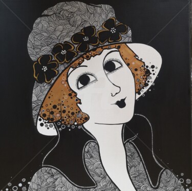 Douce Margaux 6 Painting titled "Douce Margaux 6" by Véronique Clanet, Original Artwork, Acrylic Mounted on Wood Stretcher frame