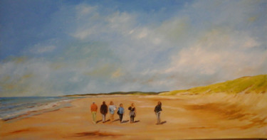 Peinture intitulée "Promenade digestive" par Flachet, Œuvre d'art originale, Huile