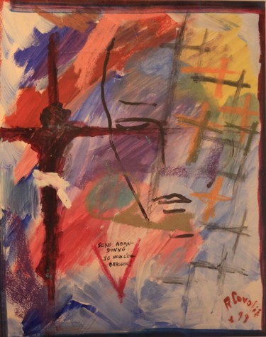 Painting titled "N° 100 Oraison" by R. Cavalié, Original Artwork, Other