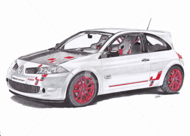 Dessin intitulée "dessin-2015-renault…" par Dessinludo, Œuvre d'art originale, Graphite