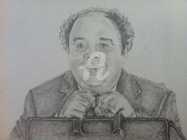 Drawing titled "Jacques Villeret" by Dessinludo, Original Artwork, Graphite