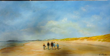 Peinture intitulée "promenade digestive…" par Flachet, Œuvre d'art originale, Huile