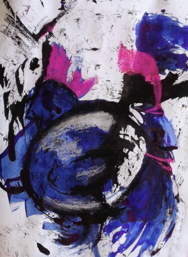 Painting titled "la poule ou l'oeuf" by Francisco Mendes, Original Artwork, Ink