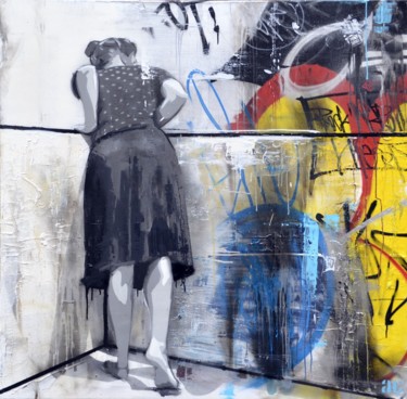 Waiting for Godot Painting titled "Waiting for Godot" by Ac One, Original Artwork, Spray paint